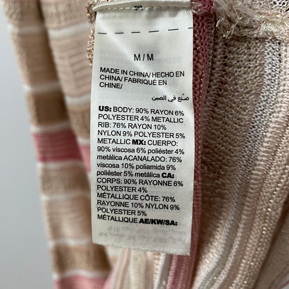 WHBM Dainty Coastal Beachy Relaxed Tank Top M Pink Gold - Picture 5 of 7